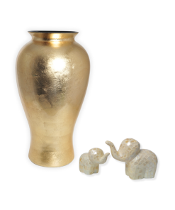 Lọ hoa gốm sơn mài dán bạc